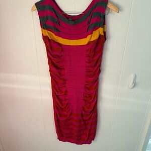 Ted Baker Red and Black Sleeveless Sheath Dress